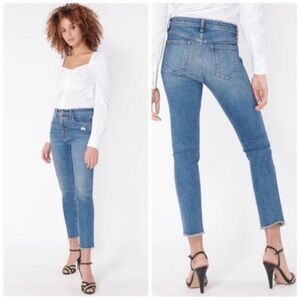 Veronica Beard Faye 11” Skinny Jean in Terrain Wash Distressed Size 31